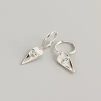925 Sterling Silver Gem Geometric Earrings sku image 1