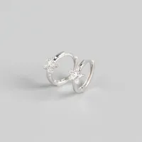 925 Sterling Silver Gem Star Earrings Ear Studs sku image 2