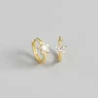 925 Sterling Silver Gem Star Earrings Ear Studs sku image 1