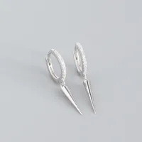 Yhe0267 Foreign Trade Cross-border Light Luxury Earrings S925 Sterling Silver Ins Geometric Long  Minimalist Ear Clip Earrings For Women sku image 1