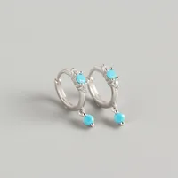 925 Sterling Silver Gem Geometric Earrings sku image 1