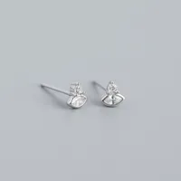 925 Sterling Silver Gem Geometric Earrings Ear Studs sku image 1
