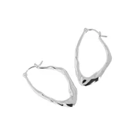 Niche Design Sense Minimalist Wild Irregular Surface Texture S925 Sterling Silver Earrings sku image 1