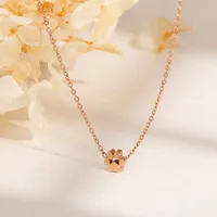 Wholesale Jewelry Simple Style Korean Style Animal Paw Print Titanium Steel 18K Gold Plated Plating Bracelets Earrings Necklace main image 1