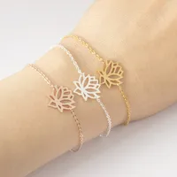 Simple Rose Gold Bracelet Stainless Steel Lotus Bracelet Wholesale main image 1