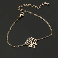 Simple Rose Gold Bracelet Stainless Steel Lotus Bracelet Wholesale main image 4