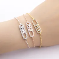 Rose Gold Bracelet Geometric Shape Three Flash Diamond Stainless Steel Bracelet main image 1