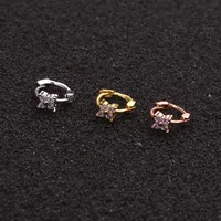 Single Piece Hot Selling Jewelry Inlaid Zircon Cartilage Earrings Creative Flower Small Ear Buckle Cross-border Piercing main image 4