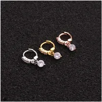 Single Piece Hot Selling Jewelry Inlaid Zircon Cartilage Earrings Creative Flower Small Ear Buckle Cross-border Piercing main image 5