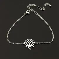 Simple Rose Gold Bracelet Stainless Steel Lotus Bracelet Wholesale sku image 1
