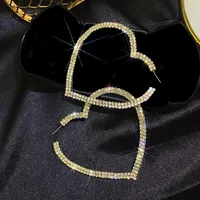 Fashion Heart Rhinestone Artificial Gemstones Earrings sku image 1