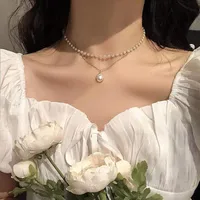 Vintage Style Water Droplets Heart Shape Artificial Pearl Alloy Women's Necklace sku image 6