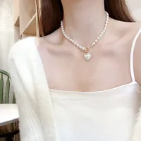 Vintage Style Water Droplets Heart Shape Artificial Pearl Alloy Women's Necklace sku image 9