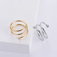 Stainless Steel 18K Gold Plated Fashion Geometric Rhinestones main image 3