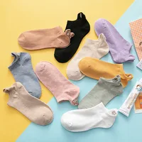 New Cotton Embroidery Cartoon Cat Shallow Mouth Heel Three-dimensional Ears Ladies Socks main image 2