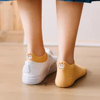 New Cotton Embroidery Cartoon Cat Shallow Mouth Heel Three-dimensional Ears Ladies Socks main image 3
