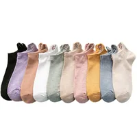 New Cotton Embroidery Cartoon Cat Shallow Mouth Heel Three-dimensional Ears Ladies Socks main image 5