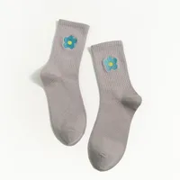 College Style Autumn And Winter New Cartoon Embroidery Small Flower Tube Socks Wholesale sku image 3