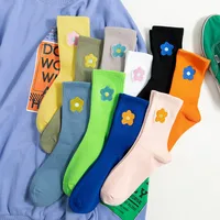 College Style Autumn And Winter New Cartoon Embroidery Small Flower Tube Socks Wholesale sku image 11