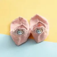 New Cotton Embroidery Cartoon Cat Shallow Mouth Heel Three-dimensional Ears Ladies Socks sku image 5
