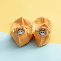 New Cotton Embroidery Cartoon Cat Shallow Mouth Heel Three-dimensional Ears Ladies Socks sku image 6