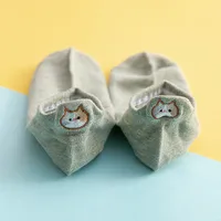 New Cotton Embroidery Cartoon Cat Shallow Mouth Heel Three-dimensional Ears Ladies Socks sku image 2