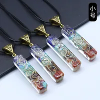 Orgonite Chakela Necklace Crystal Semi-precious Stone Gravel Meditation Seven Chakra Pendant sku image 2