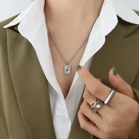 Wholesale Jewelry French Style Geometric 304 Stainless Steel 18K Gold Plated Plating Necklace sku image 2