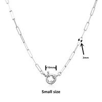 Hecheng Ornament Simple Steering Wheel Buckle Necklace Spring Fastener 18k Gold Plated Color Retaining Necklace  Cross-border main image 4