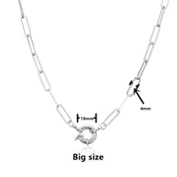 Hecheng Ornament Simple Steering Wheel Buckle Necklace Spring Fastener 18k Gold Plated Color Retaining Necklace  Cross-border main image 5