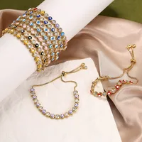 Jewelry Micro-inlaid Zircon Oil Drip Eye Bracelet Color Drip Oil Devil's Eye Bracelet Adjustable main image 1