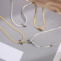 Wholesale Fashion Heart Stainless Steel Copper Plating 18K Gold Plated Necklace main image 1