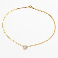 Wholesale Fashion Heart Stainless Steel Copper Plating 18K Gold Plated Necklace main image 4
