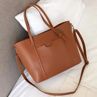 Large Pu Leather Vintage Style Tote Bag Shoulder Bag main image 2