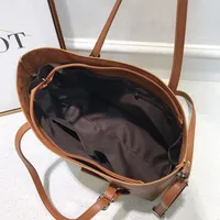Large Pu Leather Vintage Style Tote Bag Shoulder Bag main image 4