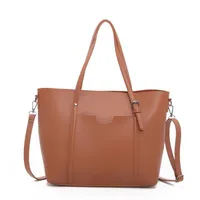 Large Pu Leather Vintage Style Tote Bag Shoulder Bag main image 5