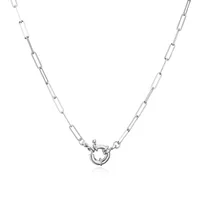 Hecheng Ornament Simple Steering Wheel Buckle Necklace Spring Fastener 18k Gold Plated Color Retaining Necklace  Cross-border sku image 3