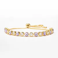Jewelry Micro-inlaid Zircon Oil Drip Eye Bracelet Color Drip Oil Devil's Eye Bracelet Adjustable sku image 3