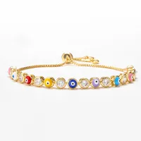 Jewelry Micro-inlaid Zircon Oil Drip Eye Bracelet Color Drip Oil Devil's Eye Bracelet Adjustable sku image 6