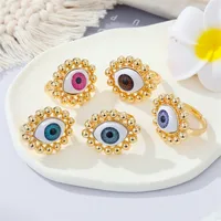 European Retro Metal Devil's Eye Color Turkish Eye Ring Cross-border Jewelry main image 1