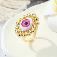 European Retro Metal Devil's Eye Color Turkish Eye Ring Cross-border Jewelry main image 3