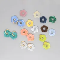 New Retro Cute Acrylic Resin Flower Earrings Cross-border Jewelry main image 1