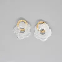 New Retro Cute Acrylic Resin Flower Earrings Cross-border Jewelry main image 4