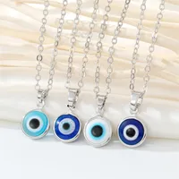 Retro Simple Color Resin Turkish Eye Necklace Demon Eye Pendant Necklace main image 2