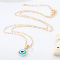 Retro Simple Color Resin Turkish Eye Necklace Demon Eye Pendant Necklace main image 3