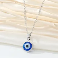 Retro Simple Color Resin Turkish Eye Necklace Demon Eye Pendant Necklace main image 4
