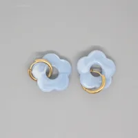 New Retro Cute Acrylic Resin Flower Earrings Cross-border Jewelry sku image 5