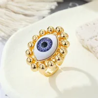 European Retro Metal Devil's Eye Color Turkish Eye Ring Cross-border Jewelry sku image 2