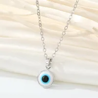 Retro Simple Color Resin Turkish Eye Necklace Demon Eye Pendant Necklace sku image 2