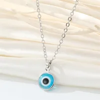 Retro Simple Color Resin Turkish Eye Necklace Demon Eye Pendant Necklace sku image 3